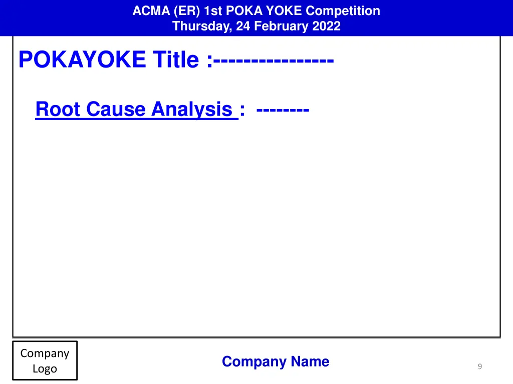 acma er 1st poka yoke competition thursday 8