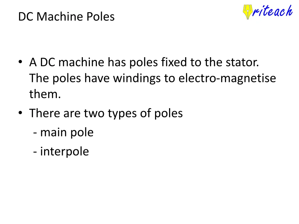 dc machine poles