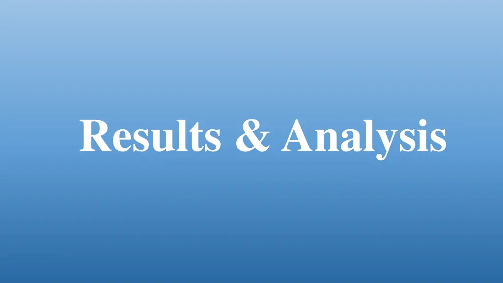 results analysis