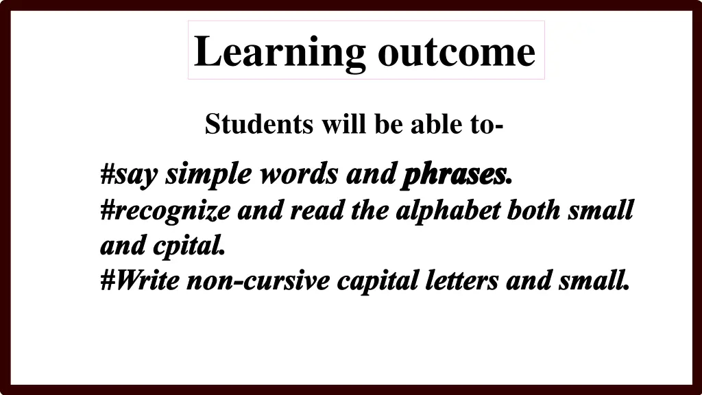 learning outcome