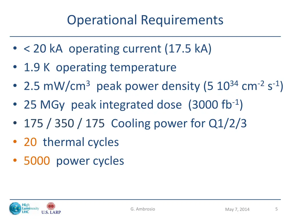 operational requirements