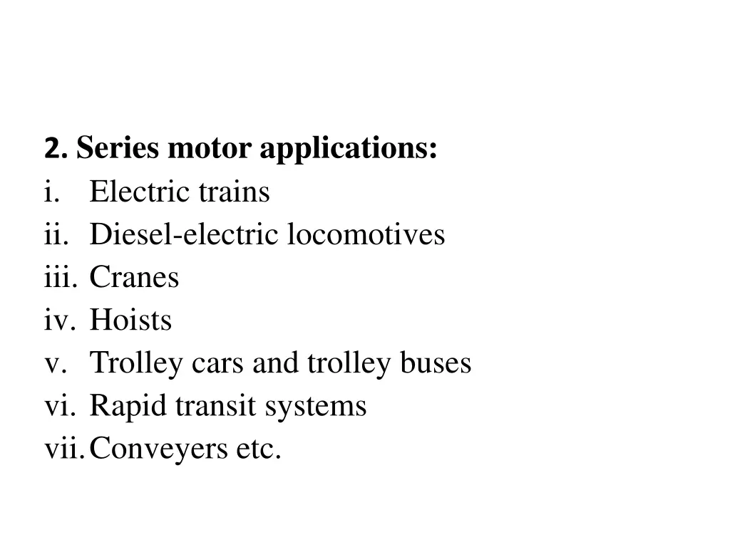 2 series motor applications i electric trains