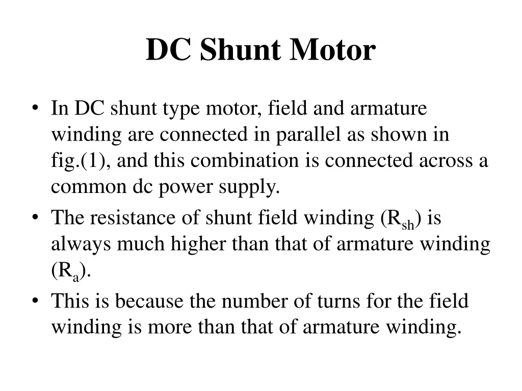 dc shunt motor