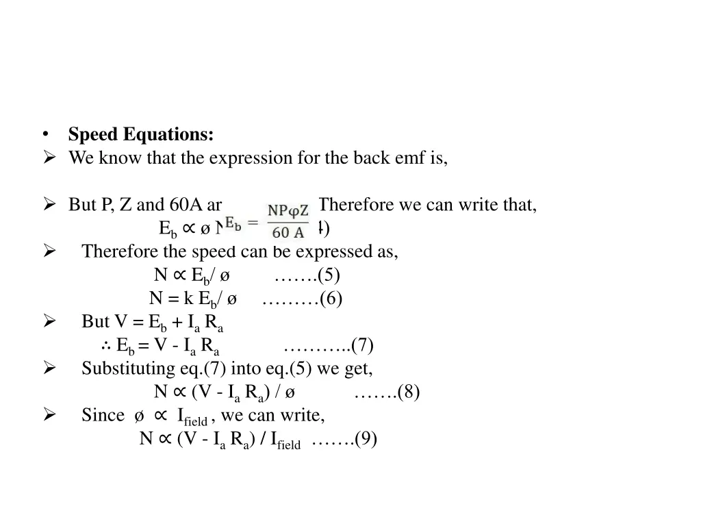 speed equations