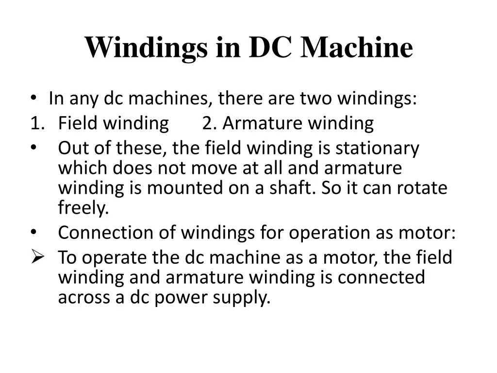 windings in dc machine