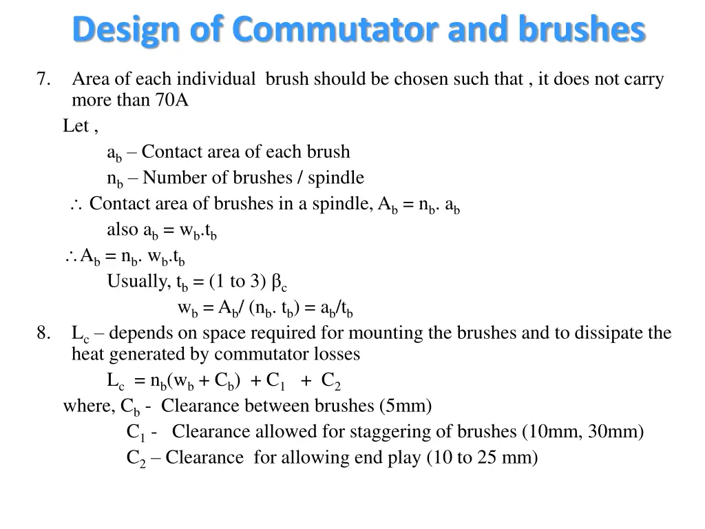 design of commutator and brushes 2