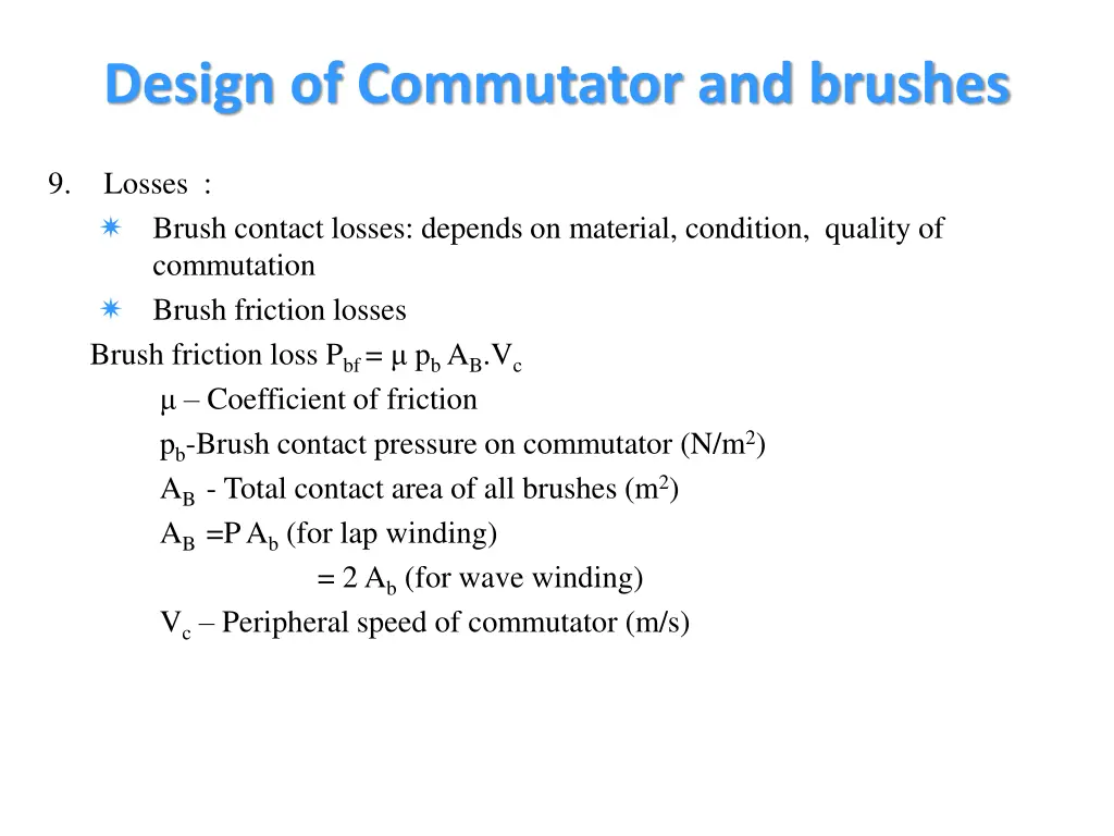 design of commutator and brushes 3