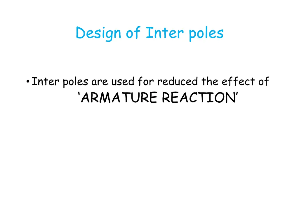 design of inter poles