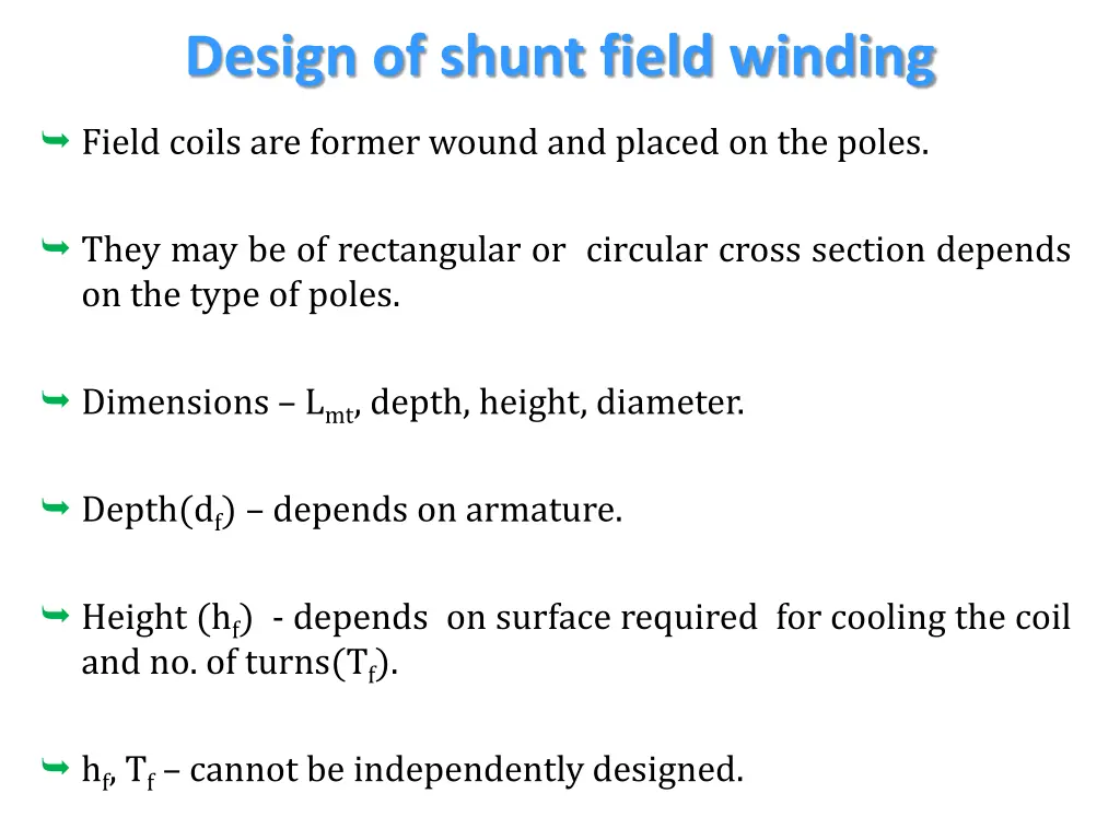 design of shunt field winding 3