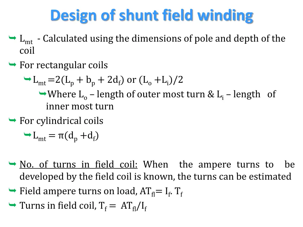 design of shunt field winding 4