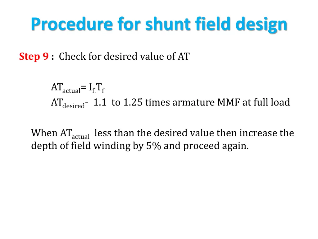 procedure for shunt field design 3