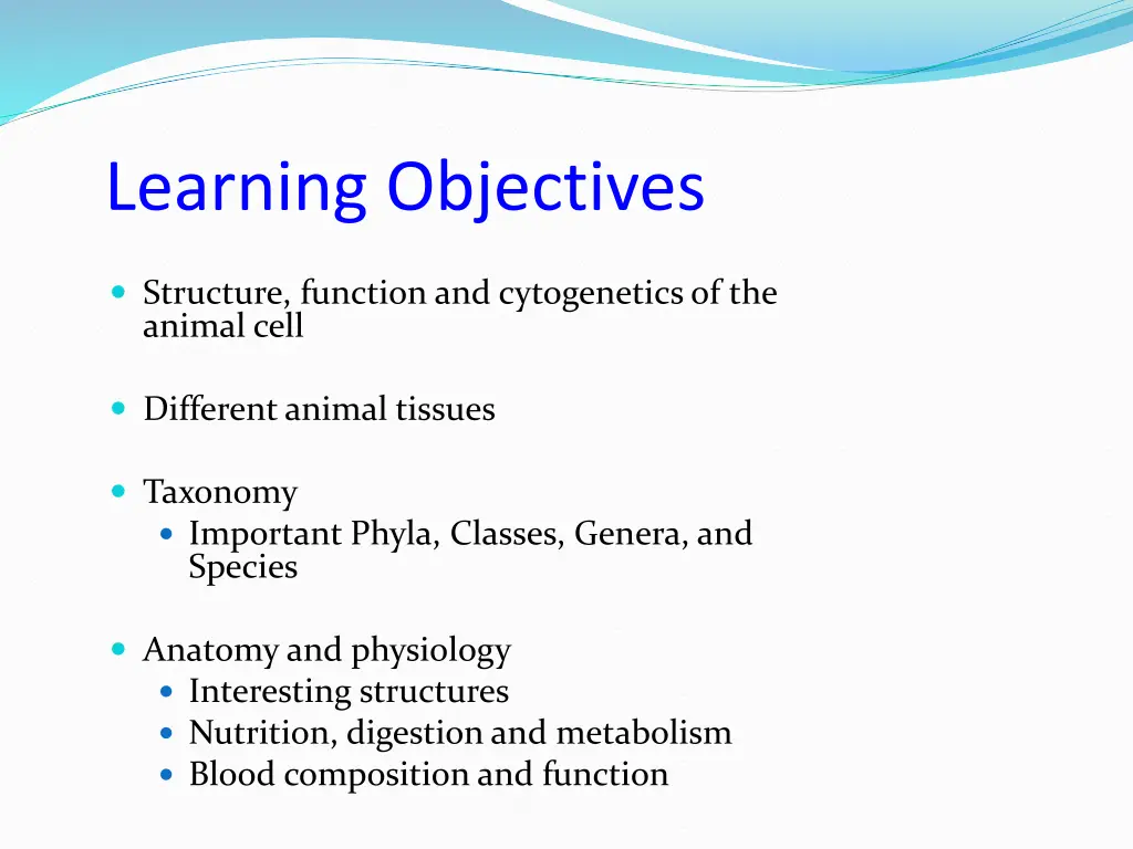 learning objectives