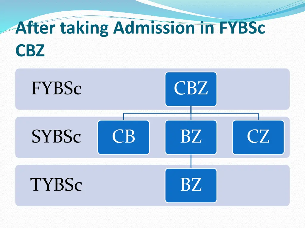 after taking admission in fybsc cbz