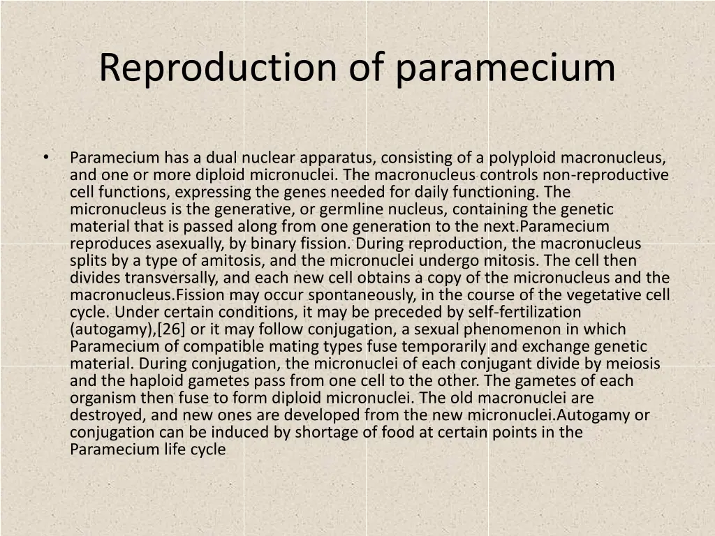 reproduction of paramecium