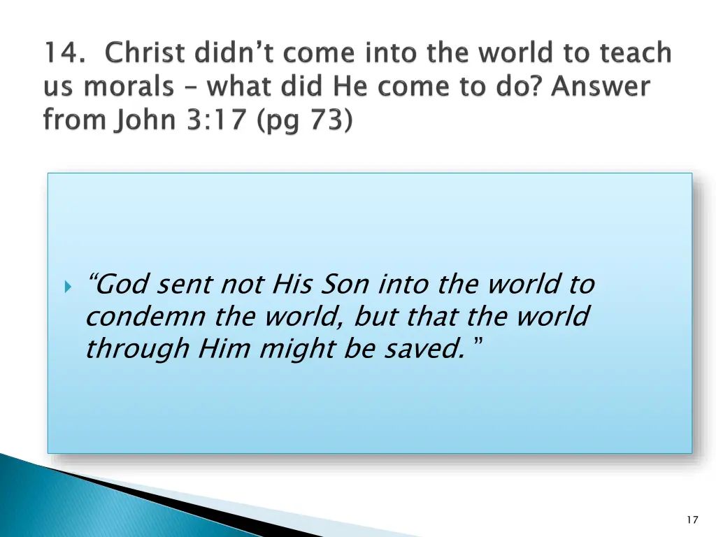 god sent not his son into the world to condemn