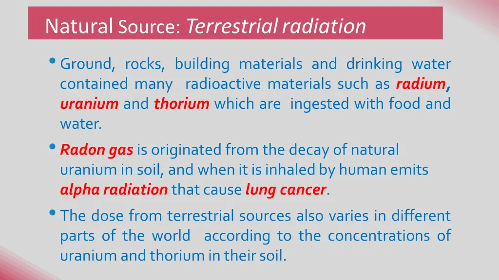 natural source terrestrialradiation