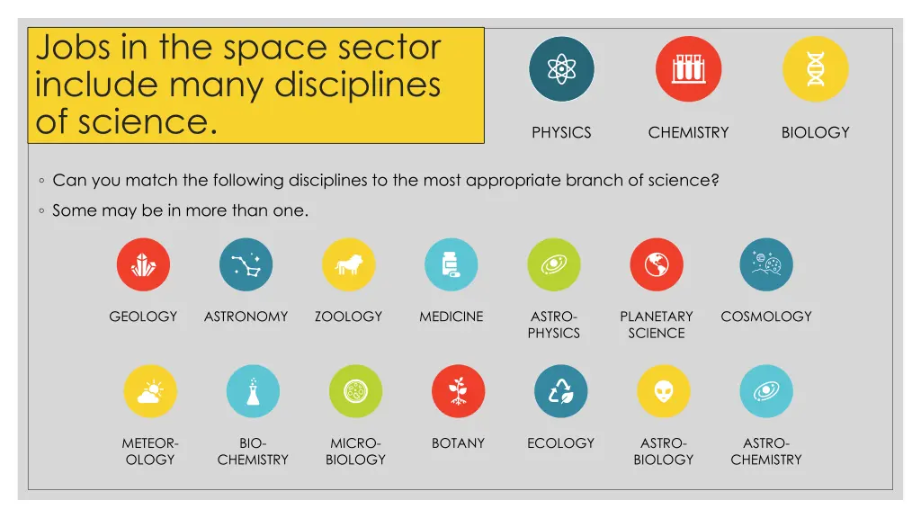 jobs in the space sector include many disciplines