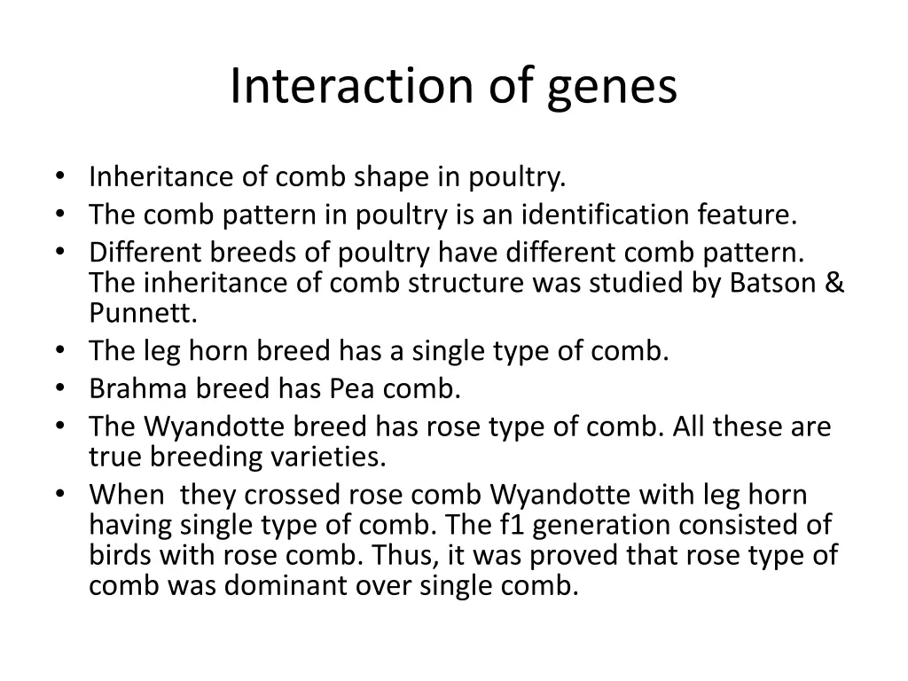 interaction of genes