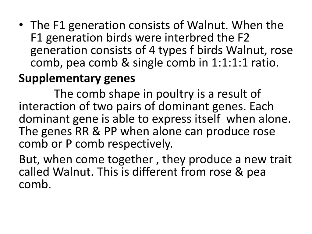 the f1 generation consists of walnut when