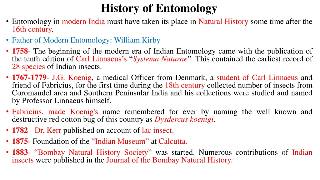 history of entomology