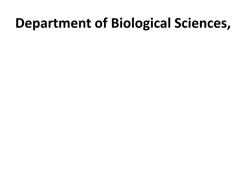 department of biological sciences