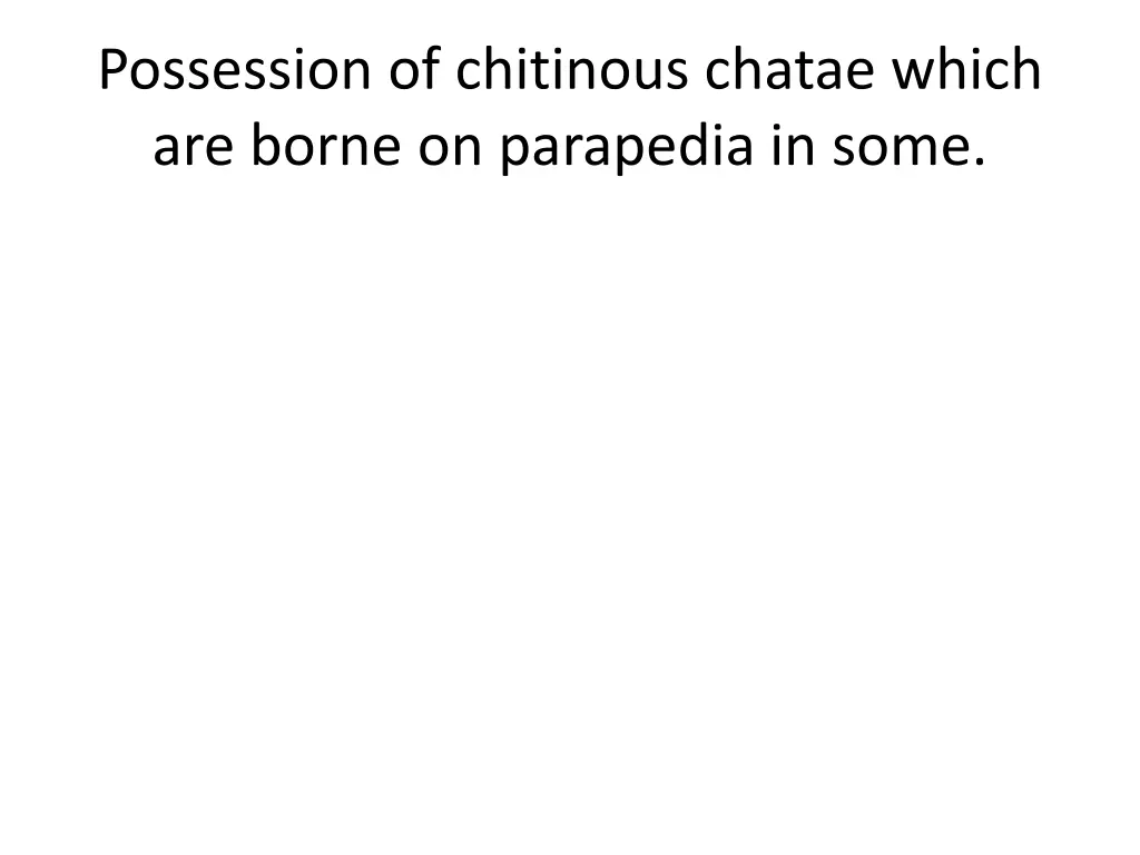 possession of chitinous chatae which are borne