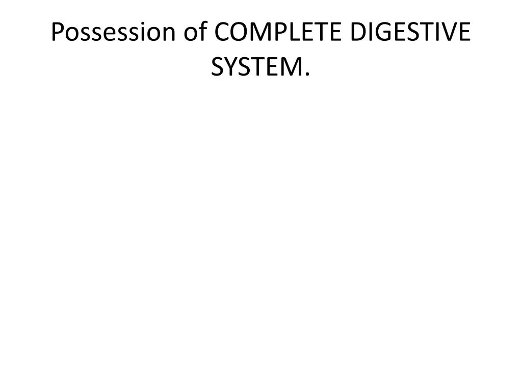 possession of complete digestive system