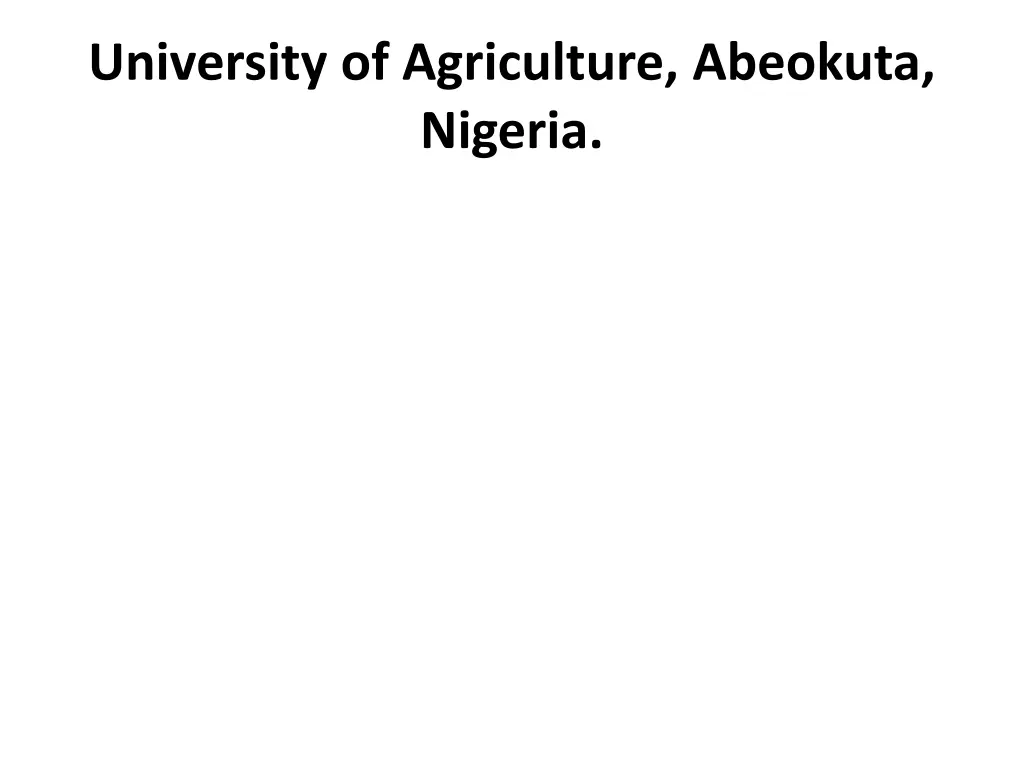 university of agriculture abeokuta nigeria