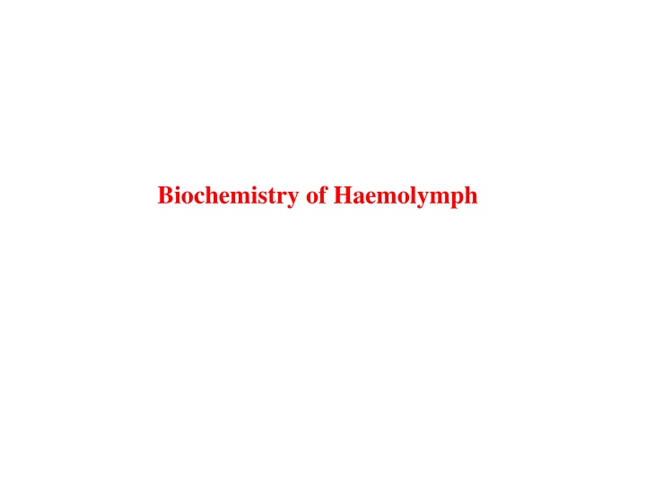 biochemistry of haemolymph