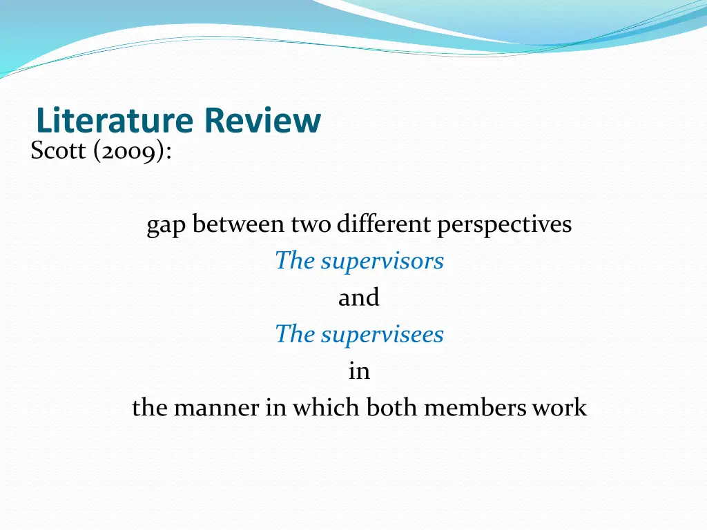 literature review scott 2009