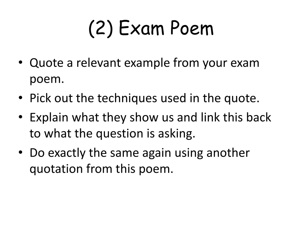 2 exam poem