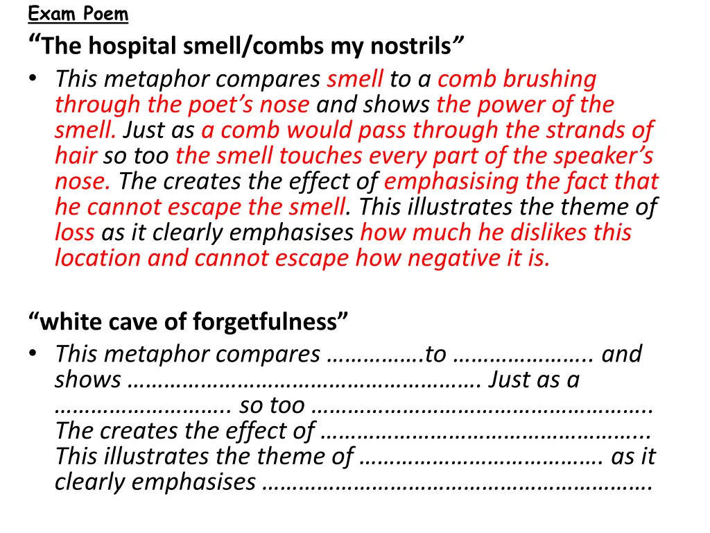 exam poem the hospital smell combs my nostrils