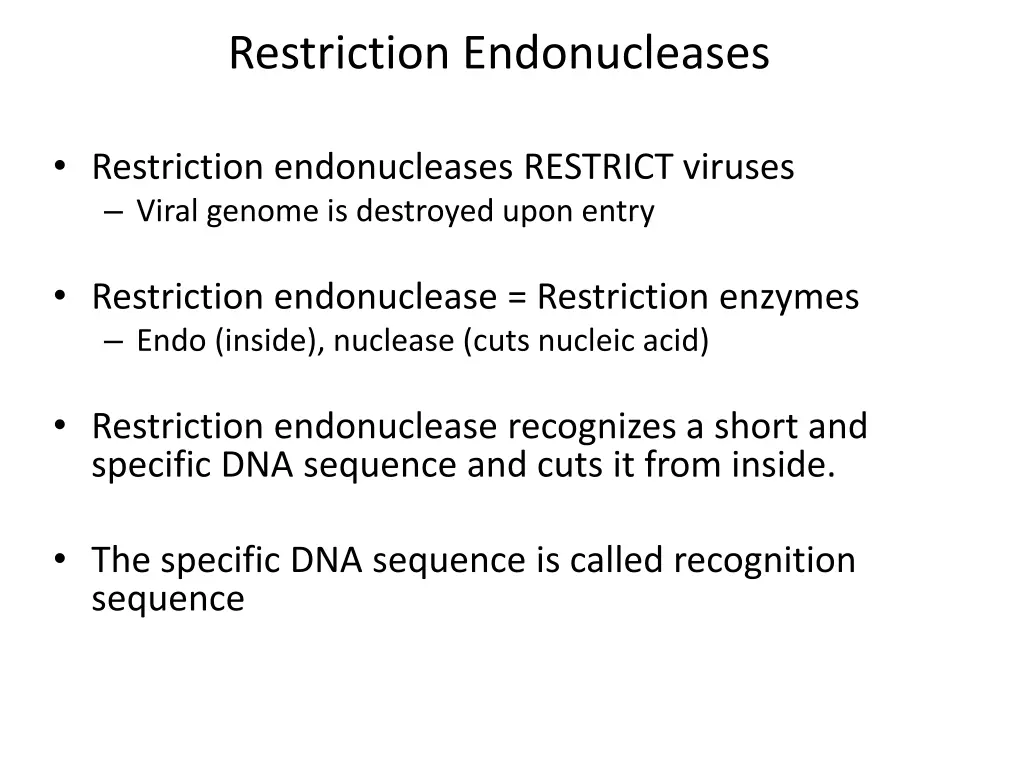 restriction endonucleases