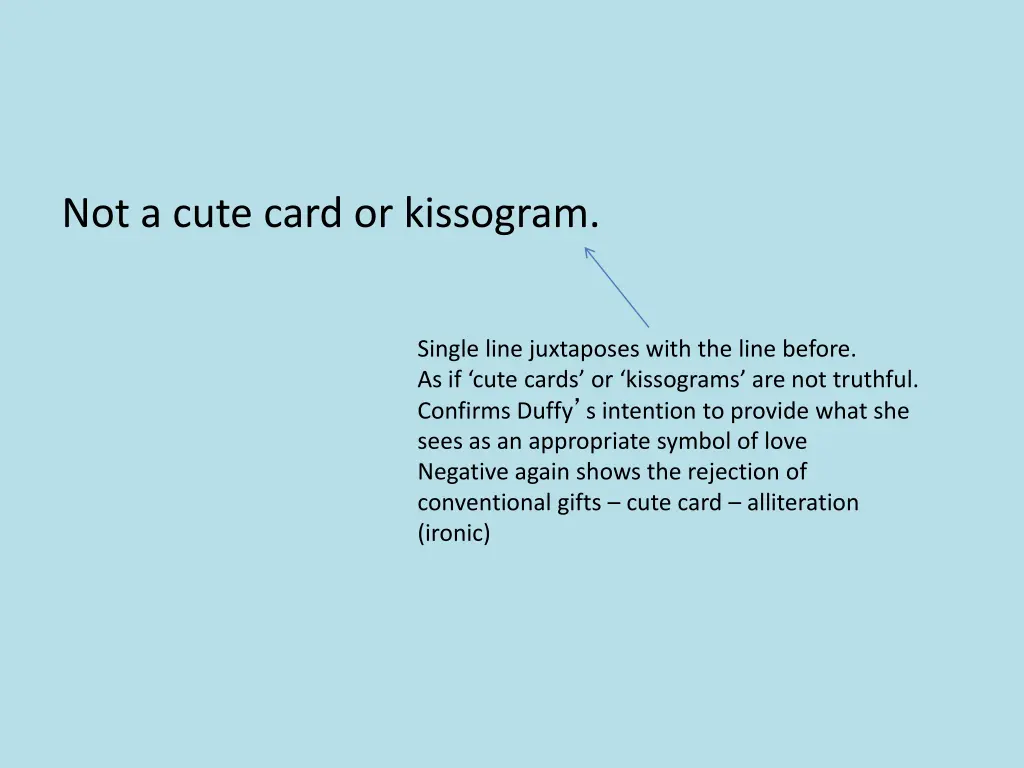 not a cute card or kissogram