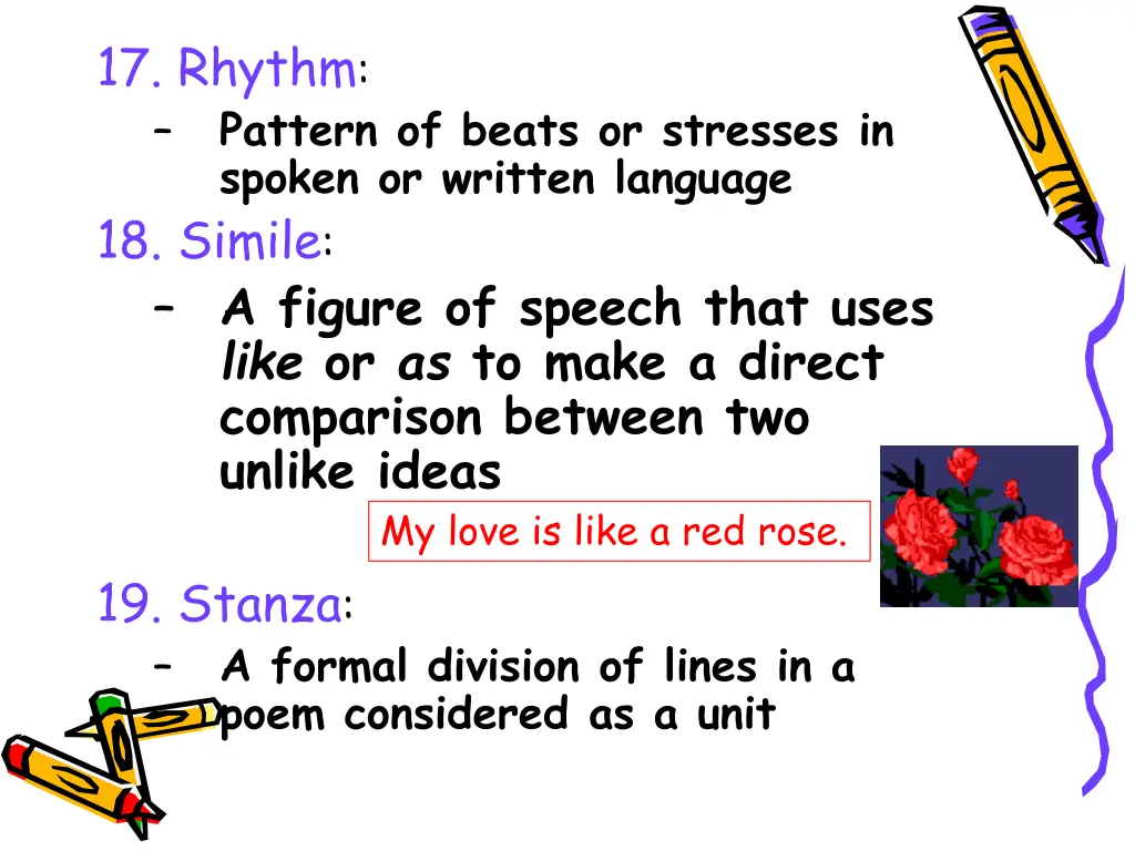 17 rhythm pattern of beats or stresses in spoken