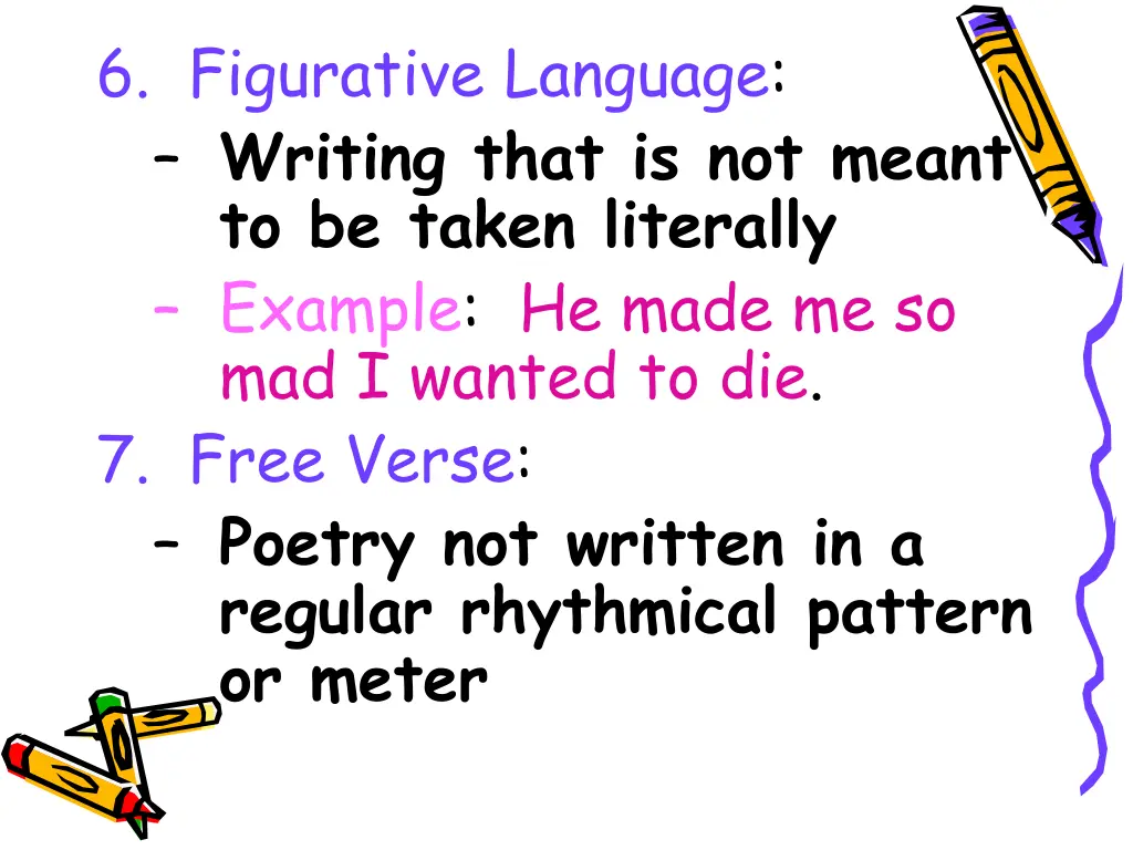 6 figurative language writing that is not meant