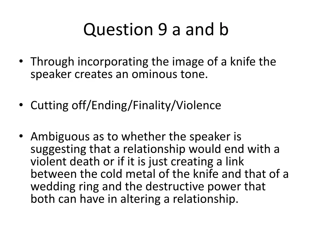 question 9 a and b