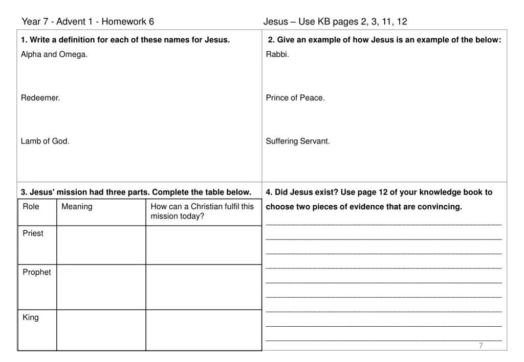 year 7 advent 1 homework 6