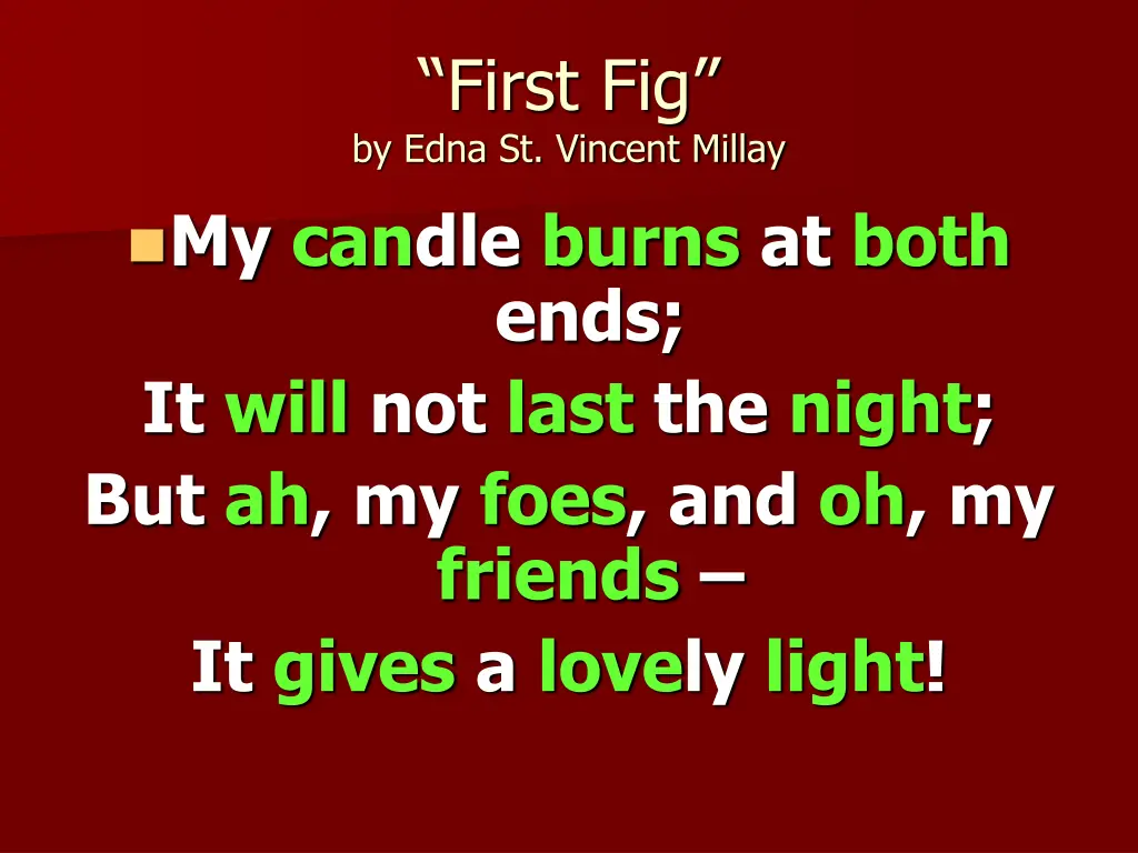 first fig by edna st vincent millay