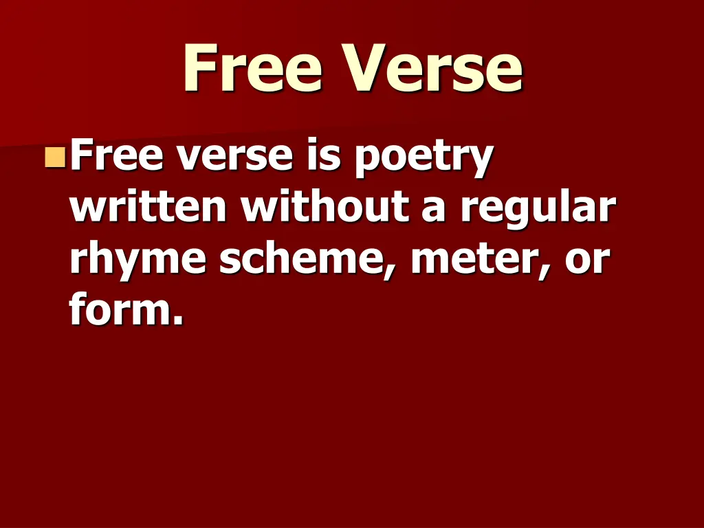 free verse