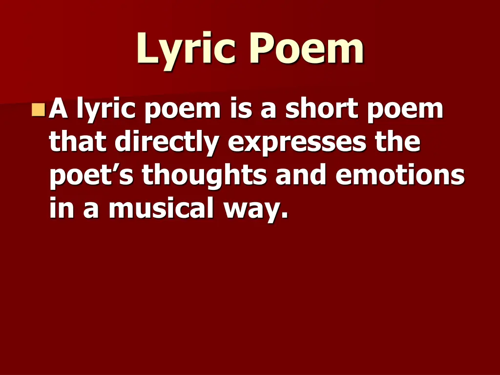 lyric poem