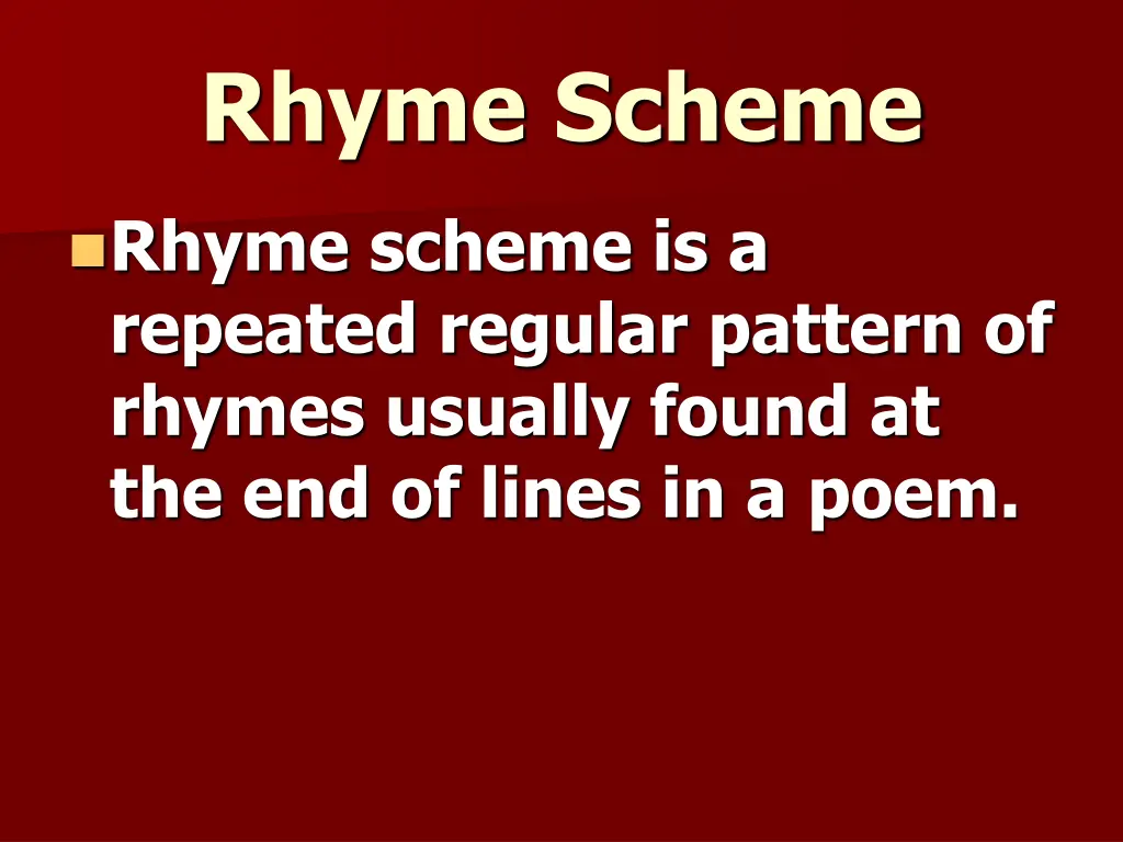 rhyme scheme