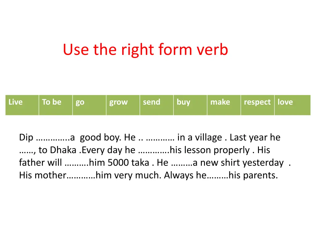 use the right form verb