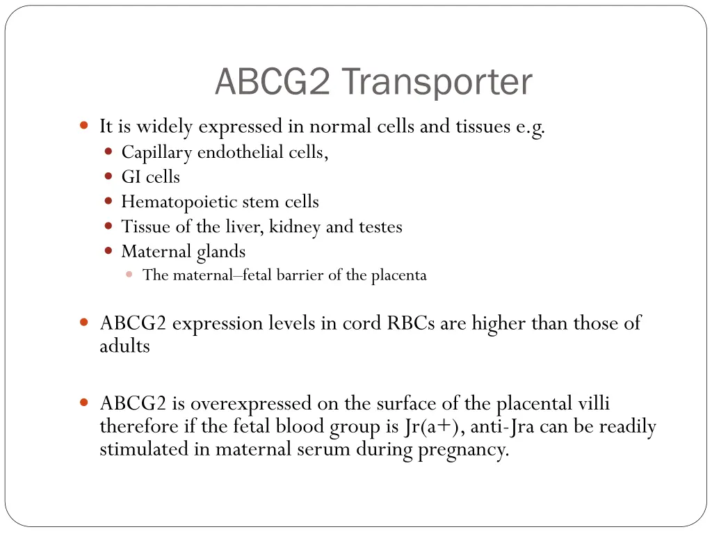 abcg2 transporter 1