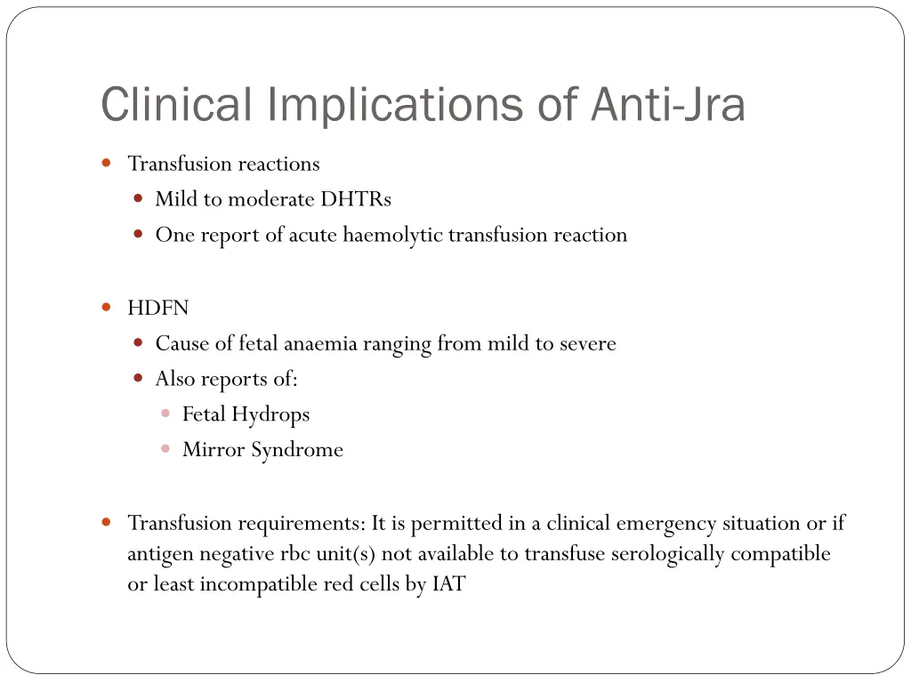 clinical implications of anti jra