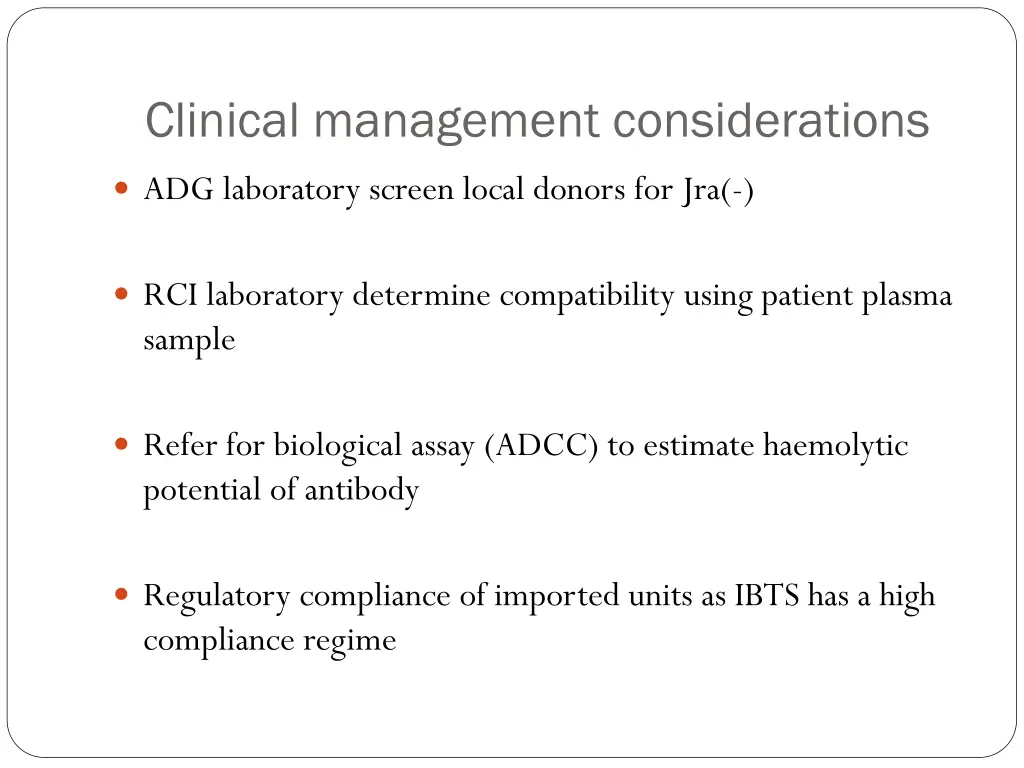 clinical management considerations 1