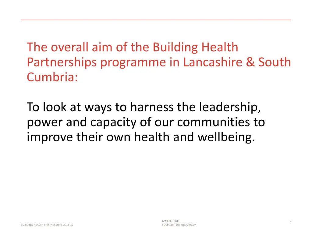 the overall aim of the building health