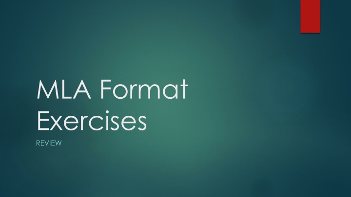 mla format exercises review