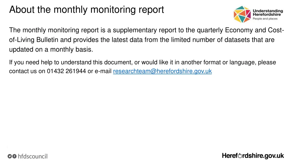 about the monthly monitoring report