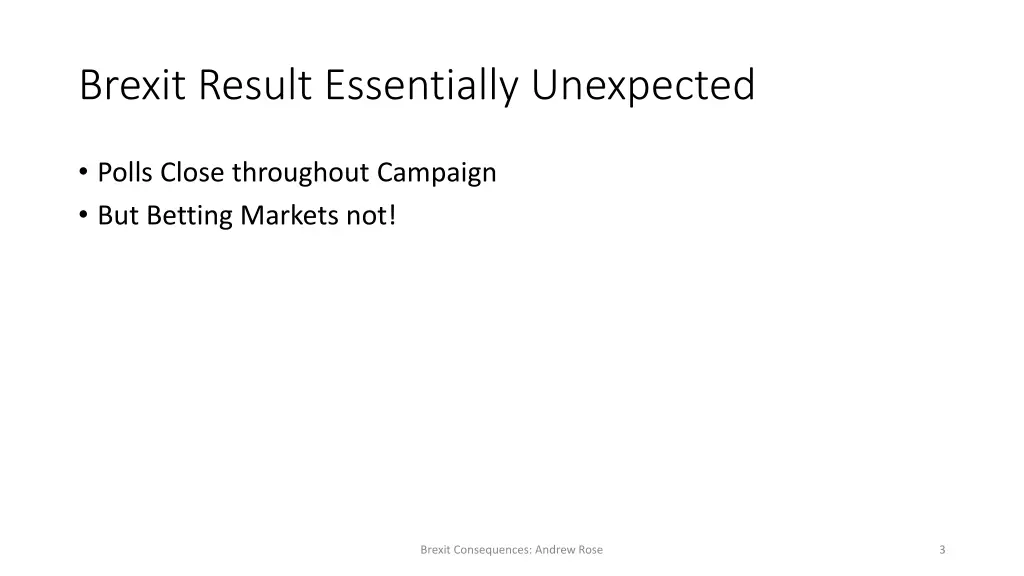 brexit result essentially unexpected